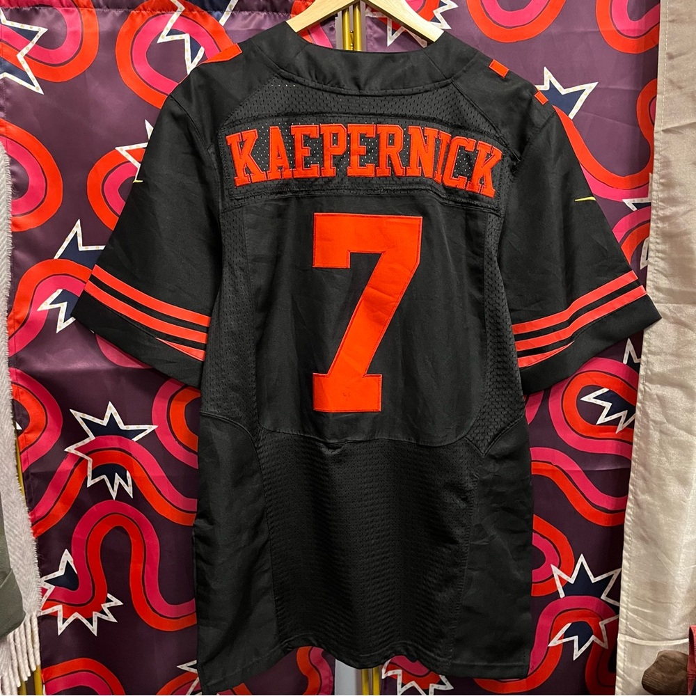 Nike On Field San Francisco 49ers Colin Kaepernick Jersey Black Stitched 7 Sewn